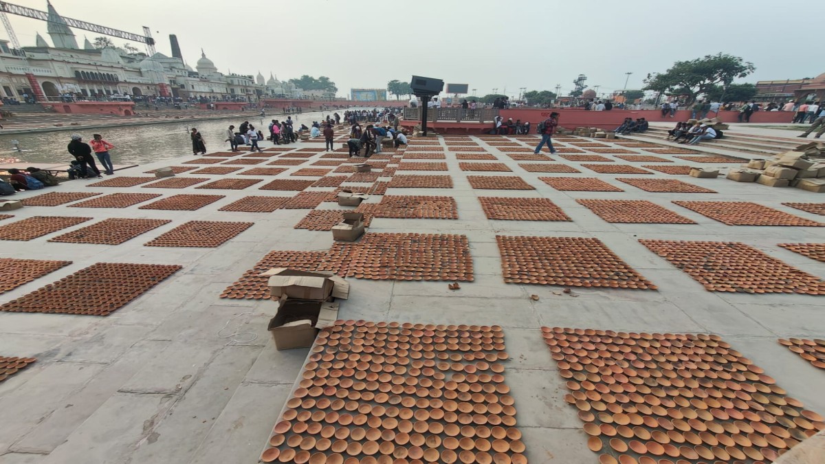Work of decorating lamps on 51 ghats of Ayodhya begins
