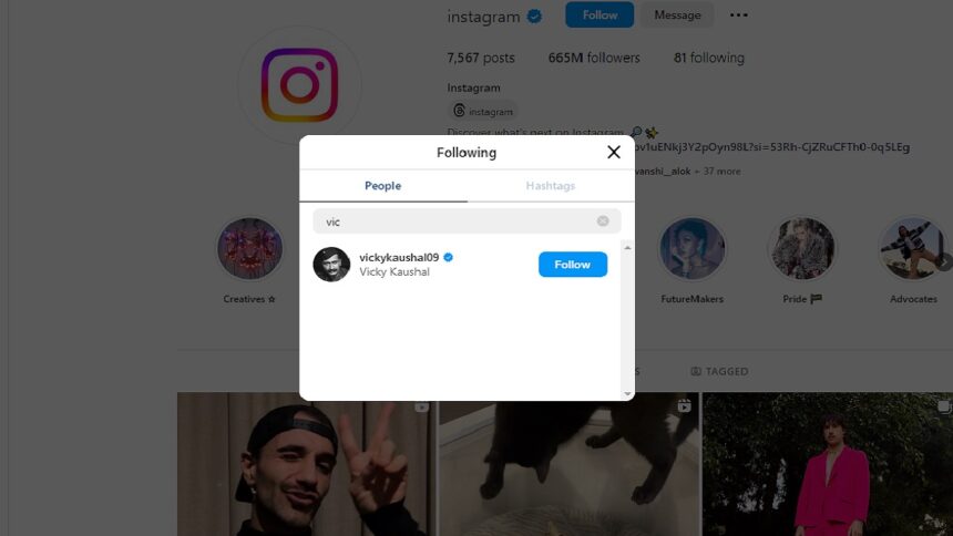 Instagram Followed Vicky Kaushal: Vicky Kaushal became the first Indian celebrity who started following himself on Instagram