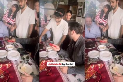 Ranbir Kapoor celebrated Christmas by saying 'Jai Mata Di', set fire to the cake, video went viral