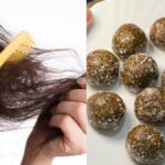 Not with oil, shampoo or conditioner...this black and white seed laddu will give you thick and strong hair from the roots;  Know the recipe