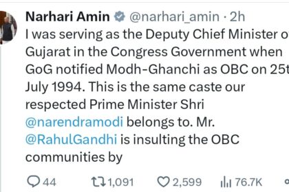 Gujarat leader exposed Rahul Gandhi, said, "I was the Deputy CM when Congress government gave OBC status to Modh-Ghanchi"