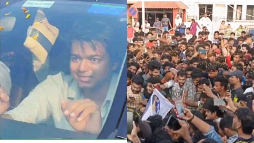 Fans went out of control after seeing Thalapathy Vijay, such a commotion broke out that the glass of the actor's car broke - India TV Hindi