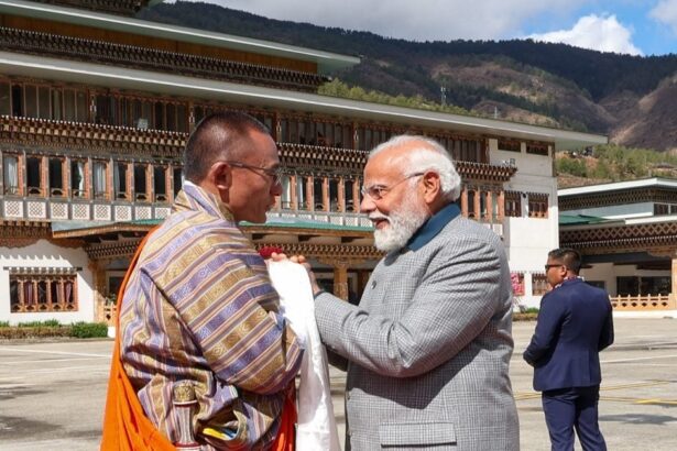 Grand welcome for PM Modi as he reached Bhutan, 45 KM long road decorated with tricolor
