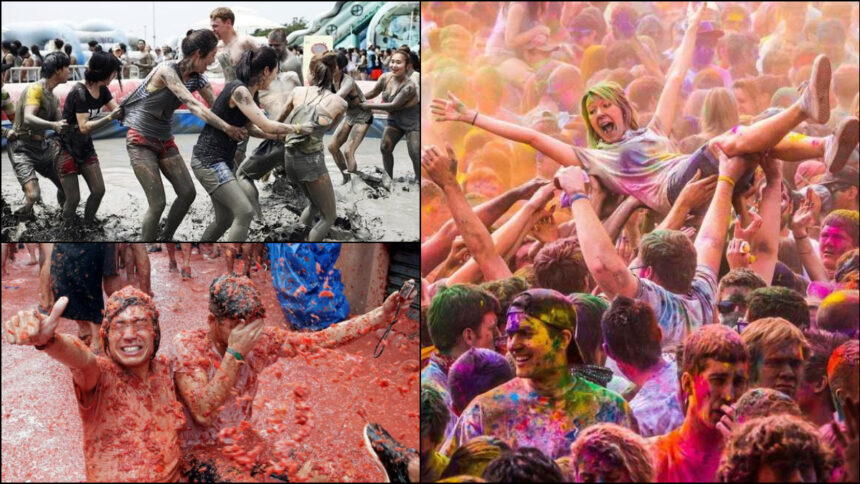 Holi is played in many countries including America, at some places mud and at other places tomatoes are showered - India TV Hindi