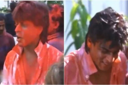 Old video of Shahrukh Khan drowning in a tank while playing Holi is going viral - India TV Hindi