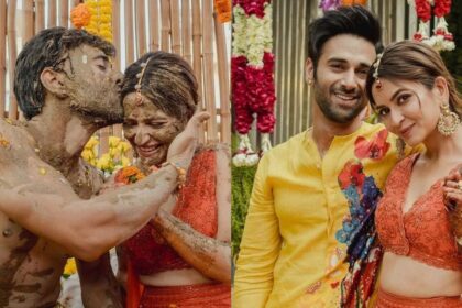 PHOTOS: Kriti-Pulkit completed the turmeric ceremony with multani mitti, showered love on each other in their arms