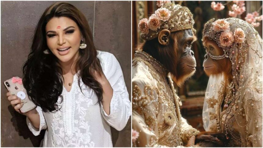 Rakhi Sawant shared the photo of Monkey-Monkey's wedding, fans started making strange comments - India TV Hindi