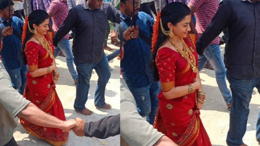Red saree, vermillion in demand, Rashmika dressed like a newly-wed bride, what is the matter - India TV Hindi
