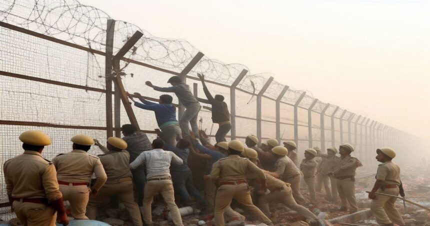 Steel wall built on Delhi-UP border broken, celebration on both sides