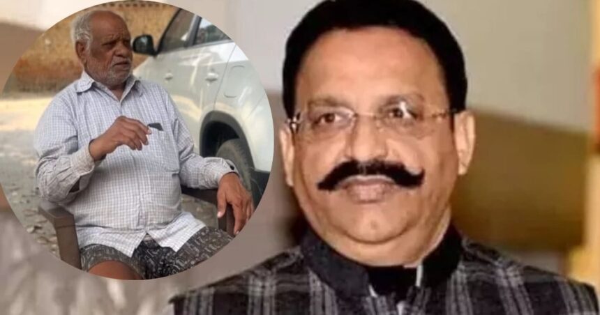 Who is the retired person from Railways?  Took a fight with Mukhtar Ansari for 2000 bricks