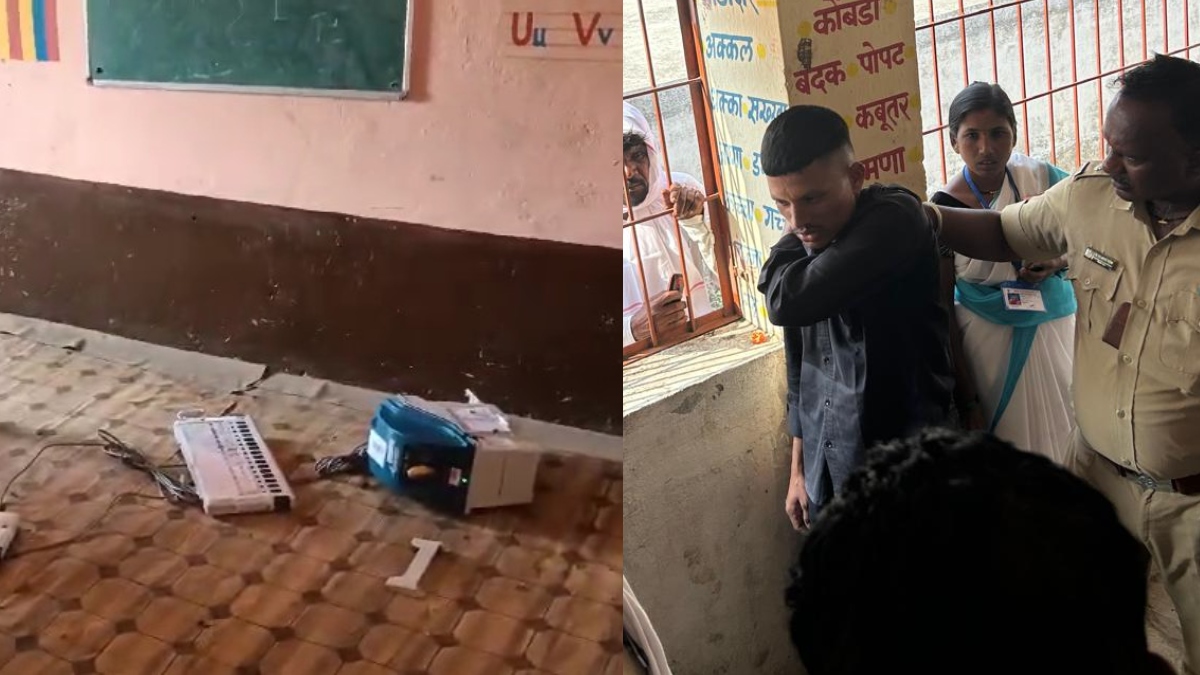 In Maharashtra, a youth broke the EVM machine with an axe, shouted and told the reason - India TV Hindi