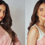 Rakul Preet Singh showed her desi avatar, looked very beautiful in pink saree, can't take eyes off the pictures