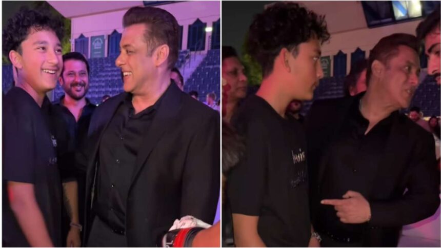 Salman Khan met Sanjay Dutt's son in Dubai, people were surprised to see the height of 13 year old Shahran - India TV Hindi