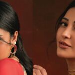 Leaving western, Shruti Haasan wore a simple red saree, jewellery-makeup enhanced her look, see pictures