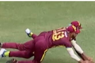 VIDEO: 2 Windies players ran together, dived together and slid together, like shadows... you will hold your head after seeing the catch