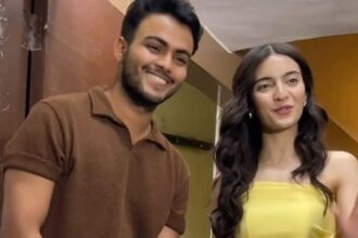 Video: Pratibha Ranta reached the theater to watch a movie with Sparsh Srivastava, seeing both of them together, fans asked - where is the flower?