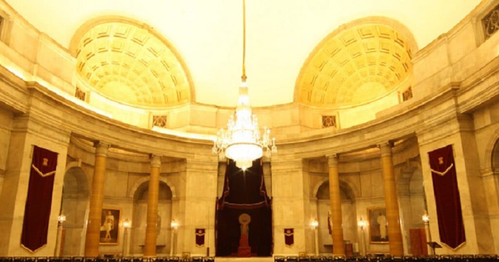 92 years old Durbar Hall, where Nehru and Prasad were sworn in, has now become Republic Pavilion