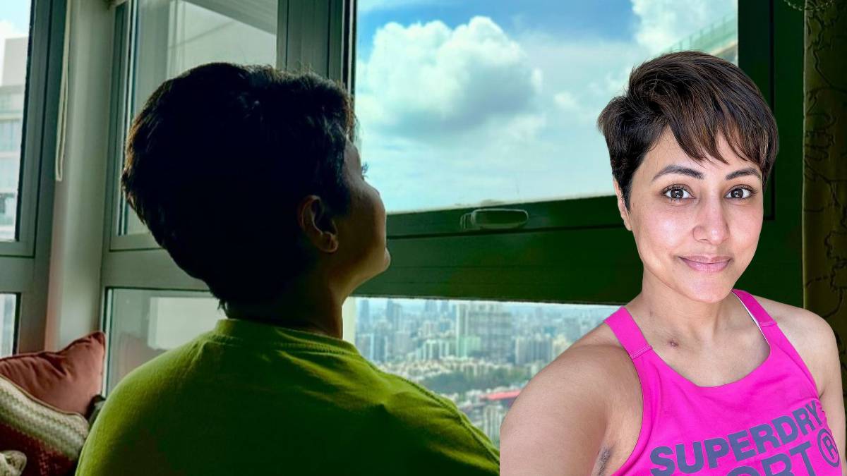 Hina Khan battling cancer looked helpless as she kept looking at the sky with hope in her eyes - India TV Hindi