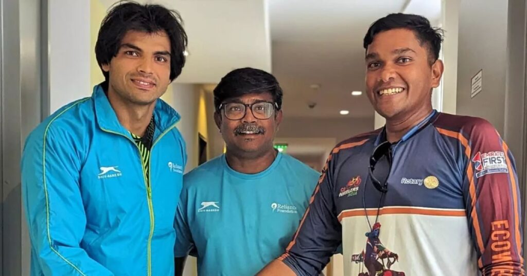 If you are a fan then this is it! Kerala's Asraf Ali cycled to France for Neeraj Chopra