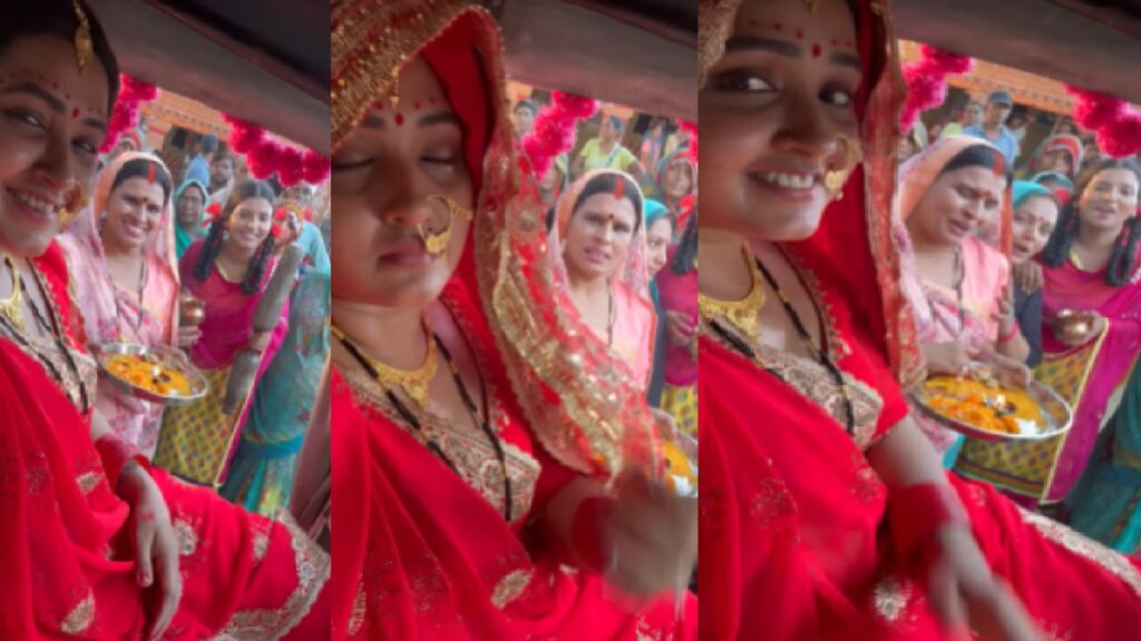 Kajal Raghavani became a bride in a red dress after wearing sixteen makeup, the actress is being bid farewell, watch video
