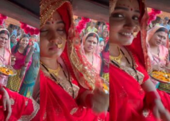 Kajal Raghavani became a bride in a red dress after wearing sixteen makeup, the actress is being bid farewell, watch video
