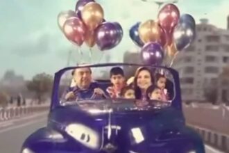Mukesh-Nita Ambani recreated a scene from 'Brahmachari', showed affection towards grandchildren while driving the car, watch special VIDEO