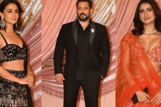 Pics: Salman Khan seen in all black look at Anant-Radhika's sangeet, Alia-Palak added glamour
