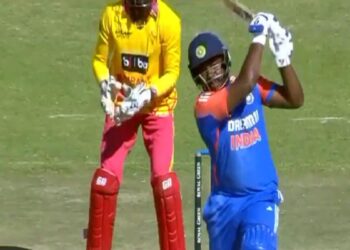 Sanju Samson hit the longest six of the IND vs ZIM series, the ball fell outside the stadium, watch the video