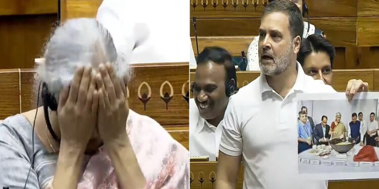 What did Rahul Gandhi say in the House, Nirmala Sitharaman put her hand on her forehead; VIDEO - India TV Hindi
