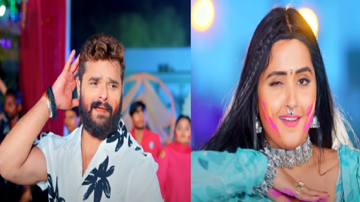 When Khesari applied color to Kajal Raghwani in public, the actress turned red with shame, will be shaken after watching the video