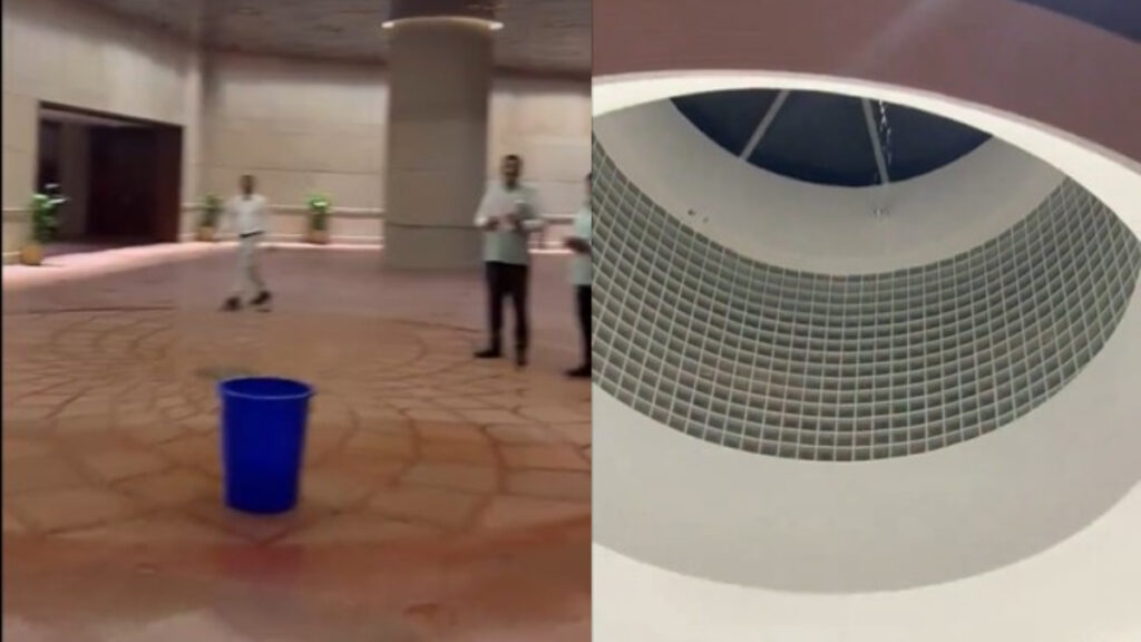 Video: Rainwater started dripping from the roof of Parliament House, Akhilesh said- it would be better than this... - India TV Hindi