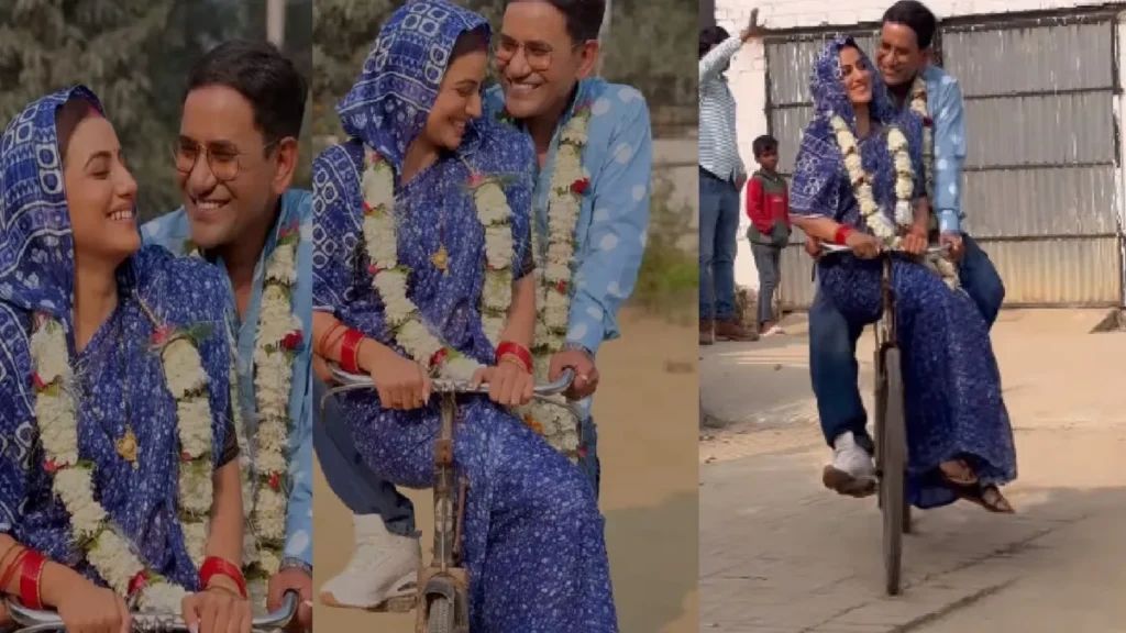 Akshara Singh sitting on the way on the way on Nirhua's bicycle, video viral on the way, video viral