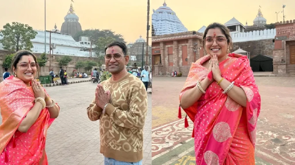Amrapali Dubey reached Jagannath temple with Nirahua, took blessings of Subhadra Maiya.
