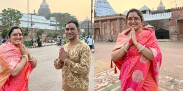 Amrapali Dubey reached Jagannath temple with Nirahua, took blessings of Subhadra Maiya.