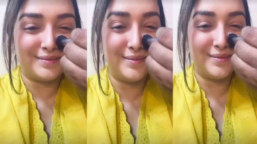 Amrapali Dubey shared her makeup video, fans went crazy after seeing the beauty of the actress.