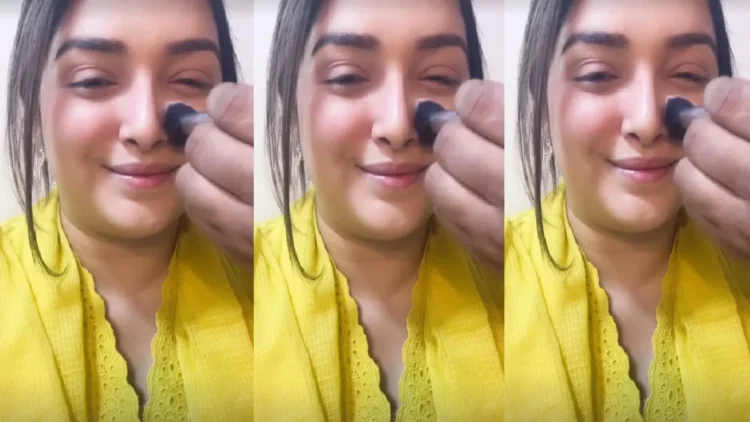 Amrapali Dubey shared her makeup video, fans went crazy after seeing the beauty of the actress.