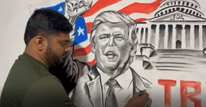 Amroha: Zuhaib Khan made Donald Trump's picture with coal
