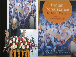 Home Minister Amit Shah released the book 'Indian Renensaan: The Modi Dicked'