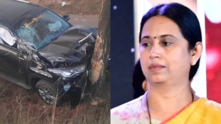 Karnataka Minister Lakshmi Hebbalkar's car met with an accident, major accident averted - India TV Hindi