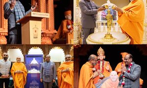 Lok Sabha Speaker Om Prakash Birla visits BAPS Neasden Temple in London