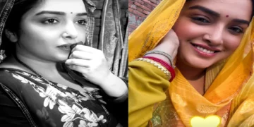Pallu on the head and close eyes .., Amrapali Dubey's latest photos convinced