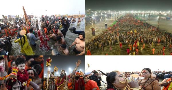 Mahakumbh: Jansalab gathered on Triveni coast, Naga Sadhu became the center of attraction, see enchanting pictures
