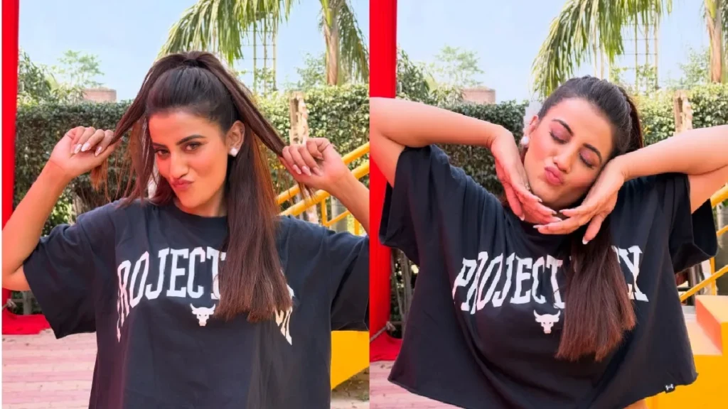 Akshara Singh, half of her age in Pink shorts, stopped heartbroken