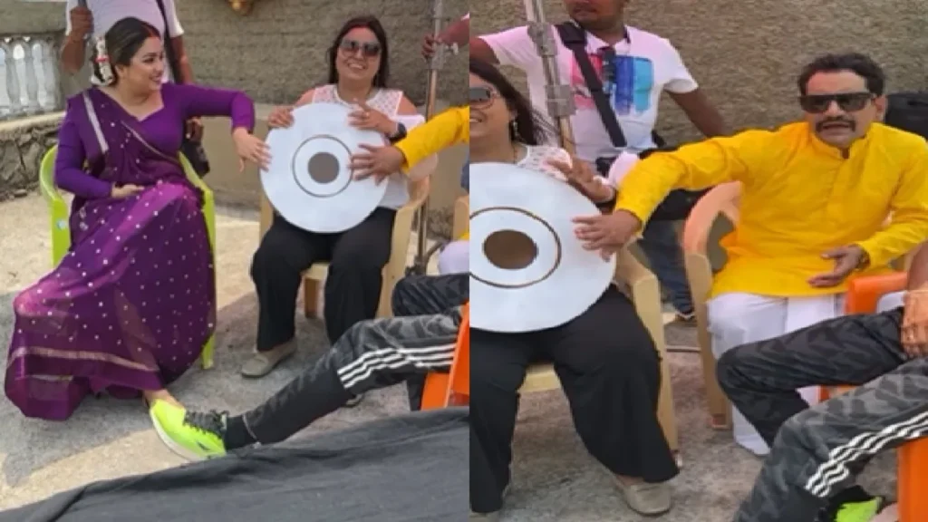 Amrapali Dubey is playing the duffle with the rhythm with Nirhua, the video of the actress is becoming viral