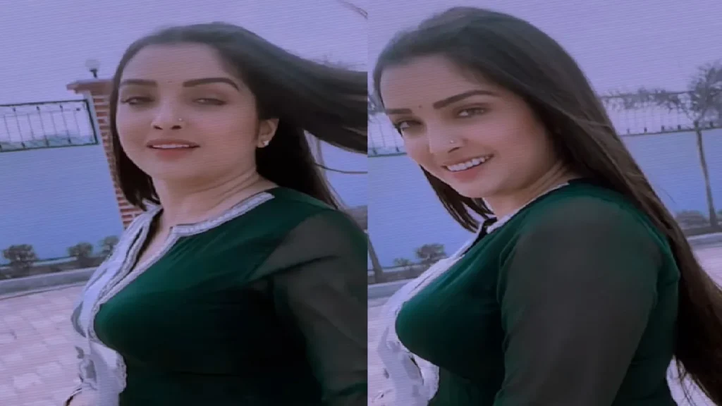 Amrapali Dubey showed her style with waving hair, put four-moon on Pawan Singh's song