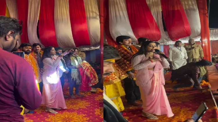 Anjana Singh blesses mother Sheetla before the release of the film, shouts