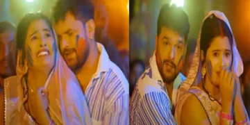 Khesari Lal Yadav, desperate to play Holi with his wife, is doing mischief with color