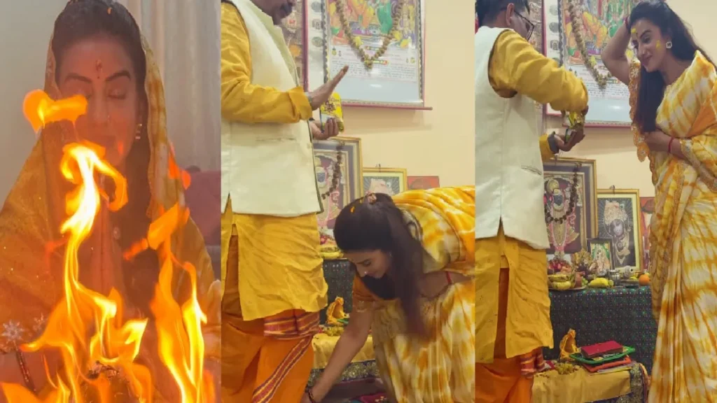 On the occasion of Basant Panchami, Akshara Singh did havan, remembered mother Saraswati in a special way