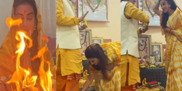 On the occasion of Basant Panchami, Akshara Singh did havan, remembered mother Saraswati in a special way