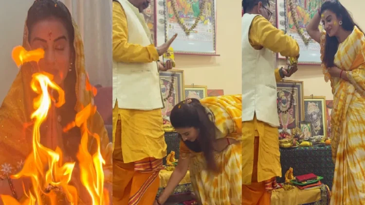 On the occasion of Basant Panchami, Akshara Singh did havan, remembered mother Saraswati in a special way